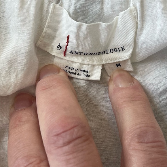 Anthropologie High-Low Bubble Skirt | Green Fern Botanical Print/Cotton/Medium - Picture 9 of 14